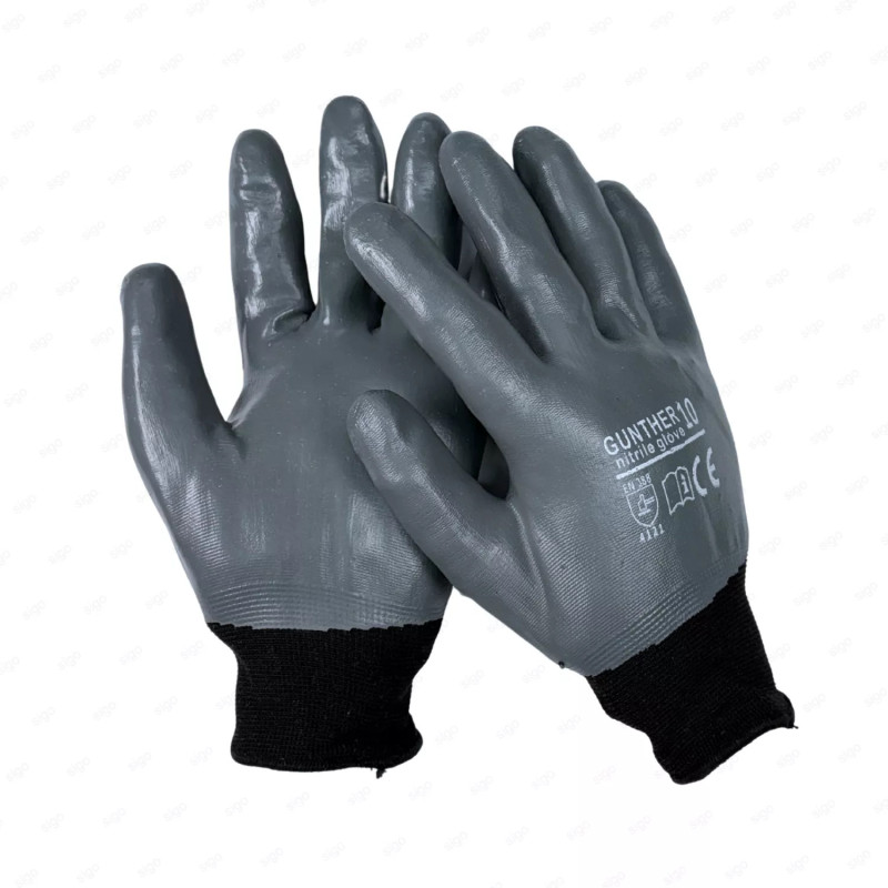 ‣ Guante de Nitrilo Liso Puño Cerrado resistente | SIGO