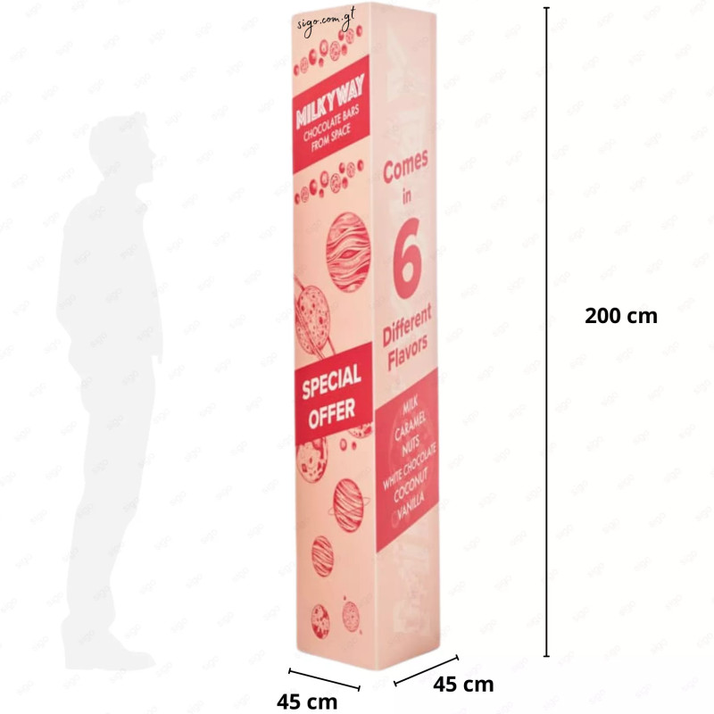 Totem Publicitario 4 Caras 45 X 200 cm