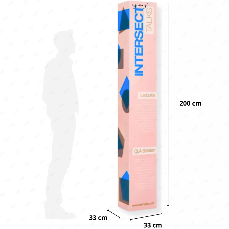 Totem Publicitario 4 Caras 33 X 200 cm