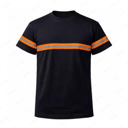 ‣ Playera de Trabajo Negro con Reflectivo Naranj... | Sin Marca