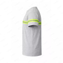 ‣ Playera Trabajo Gris con Reflectivo Verde | Sin Marca