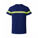 ‣ Playera Trabajo Azul Marino con Reflectivo Verde | Sin Marca
