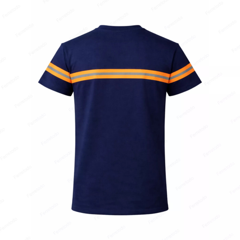 ‣ Playera de Trabajo Azul Marino con Reflect... | Sin Marca