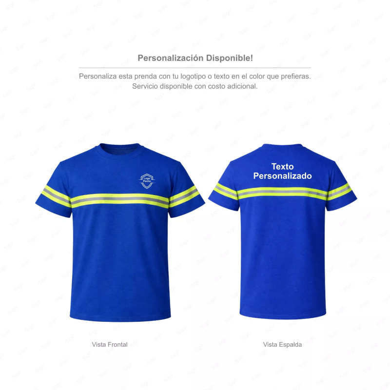 ‣ Playera de Trabajo Azul Rey con Reflectivo... | Sin Marca