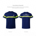 ‣ Playera Trabajo Azul Marino con Reflectivo Verde | Sin Marca