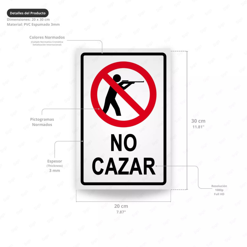 ‣ Rótulo No Cazar para Propiedad Privada | SIGO