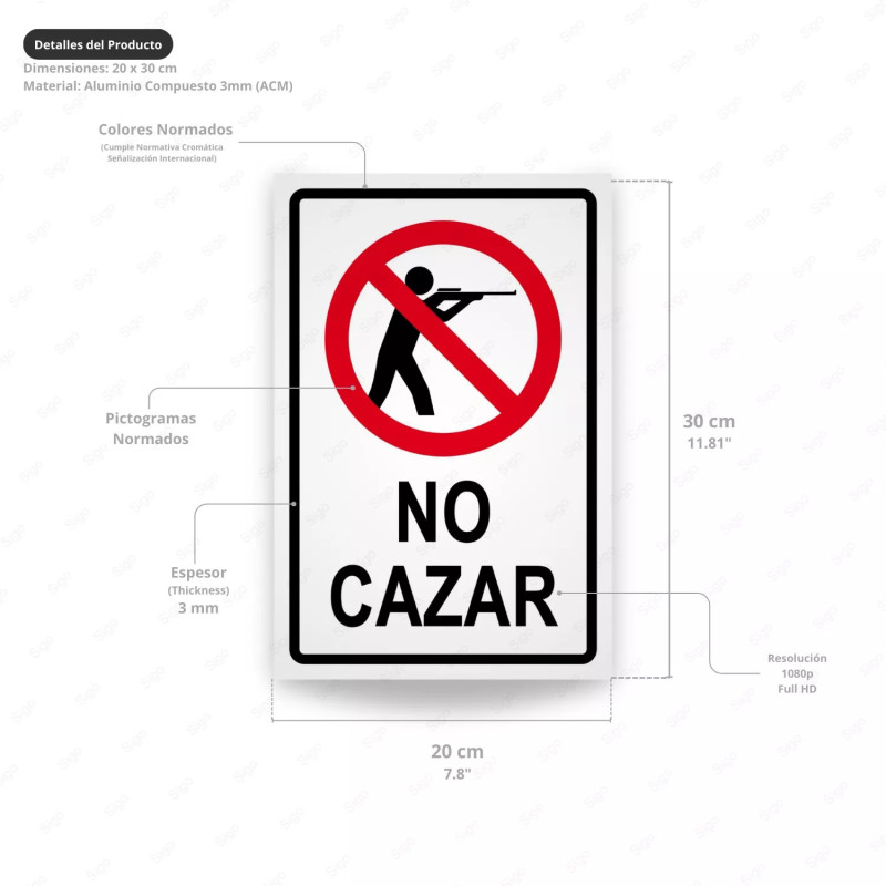 ‣ Rótulo No Cazar para Propiedad Privada | SIGO