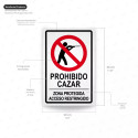 ‣ Rótulo Prohibido Cazar Zona Protegida Resistente | SIGO
