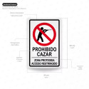 ‣ Rótulo Prohibido Cazar Zona Protegida Resistente | SIGO