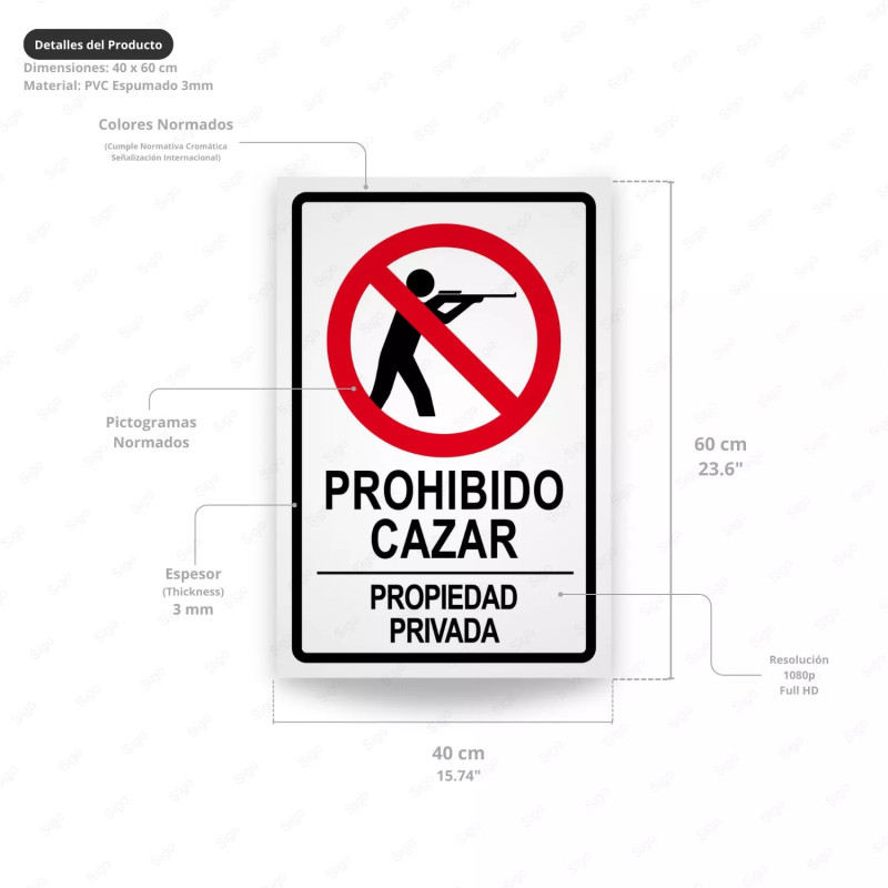 ‣ Rótulo Prohibido Cazar Propiedad Privada | SIGO