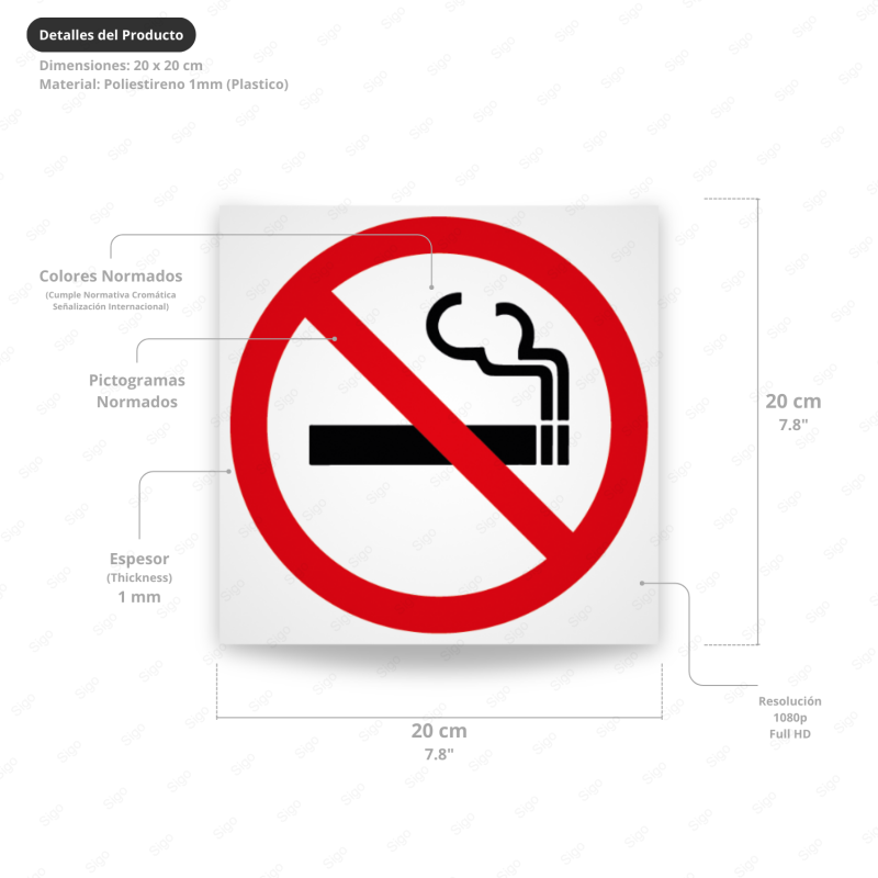 ‣ Rótulo Prohibido Fumar | SIGO
