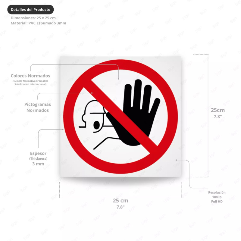 ‣ Rótulo Prohibición - Solo Personal Autorizado | SIGO