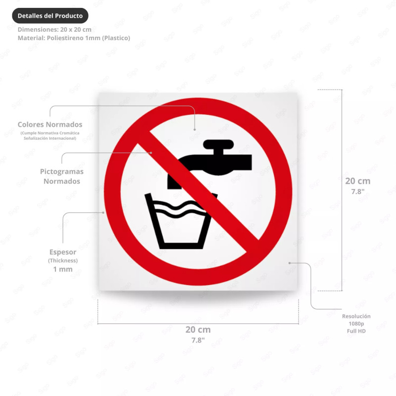 ‣ Prohibido Beber - Agua No Potable | SIGO