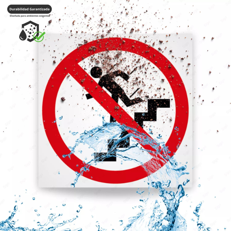 ‣ Rótulo Prohibido Correr Escaleras... | SIGO