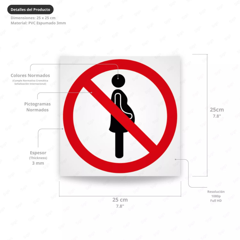 ‣ Rótulo Prohibición - Mujeres Embarazadas | SIGO