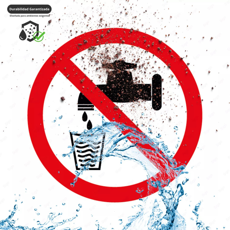 ‣ Rótulo Prohibición: No beber agua... | SIGO
