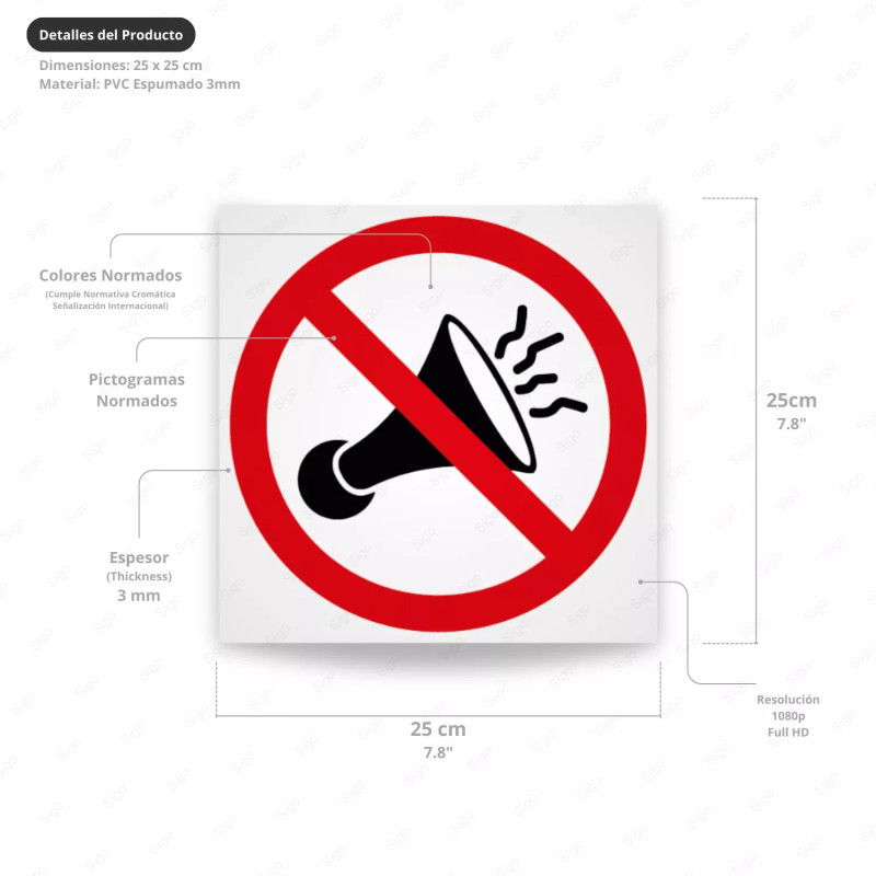 ‣ Rótulo Prohibido Ruido y Bocinas... | SIGO