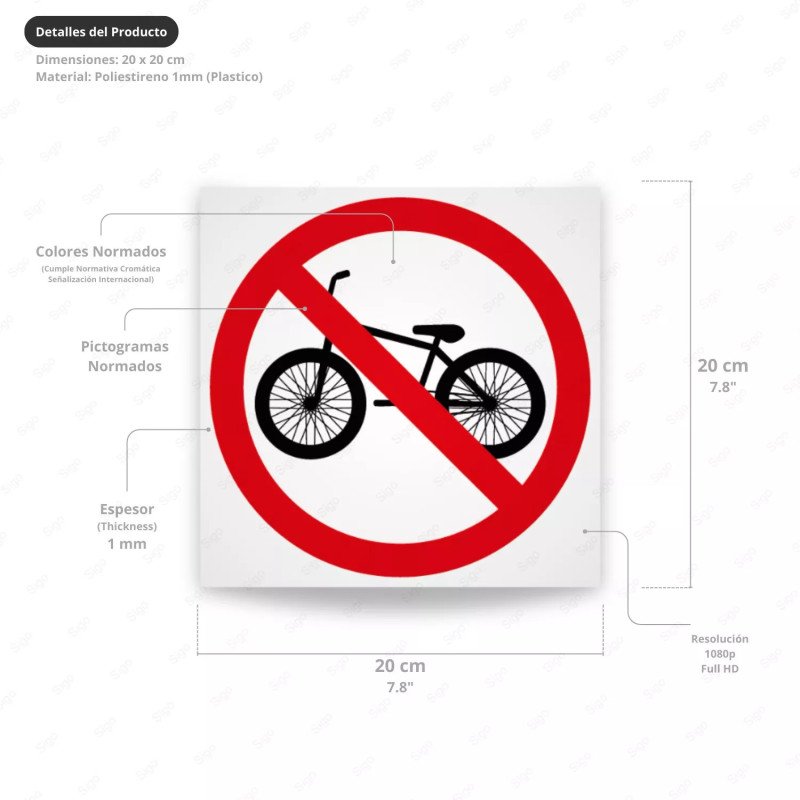 ‣ Prohibido ingreso de bicicletas - Rótulo | SIGO