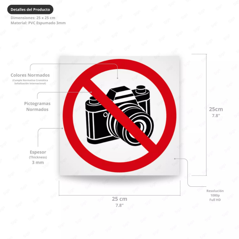 ‣ Prohibido Fotos/Videos: Rótulo Efectivo | SIGO