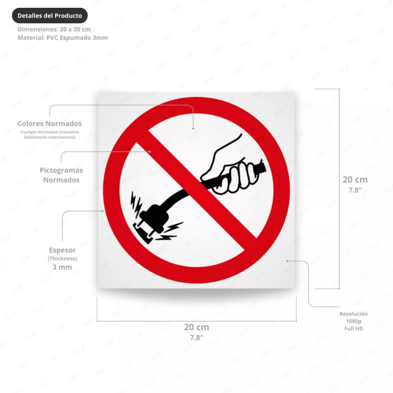 ‣ Prohibido tirar del cable - Rótulo | SIGO