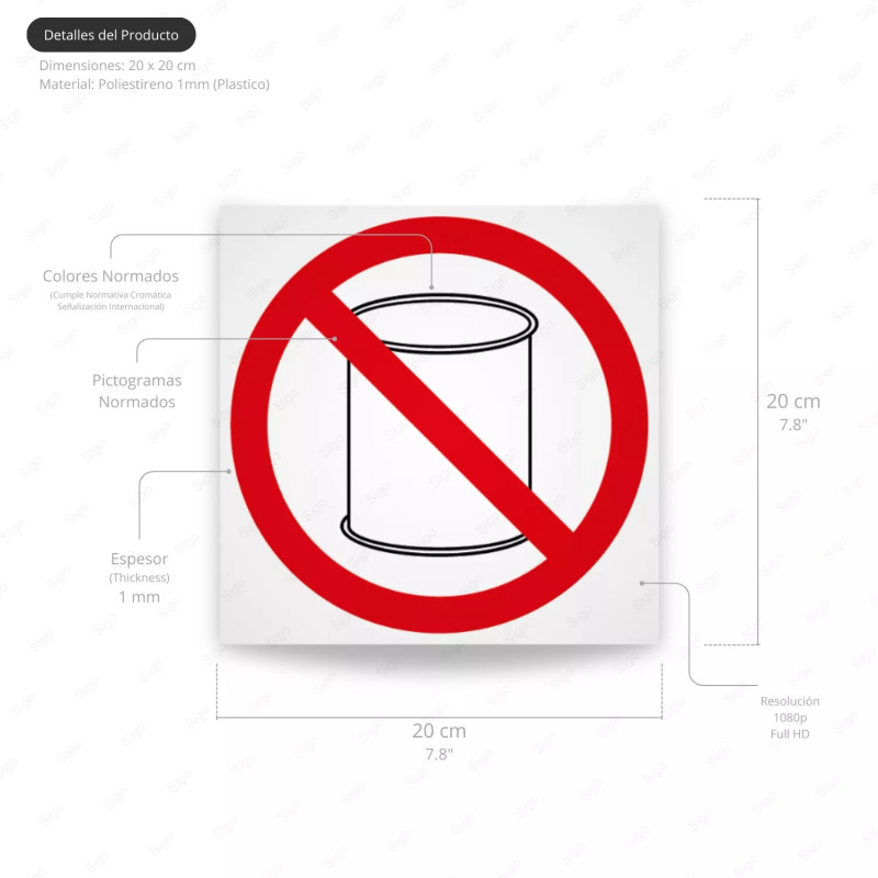 ‣ Rótulo Prohibición: No usar envases como recip... | SIGO