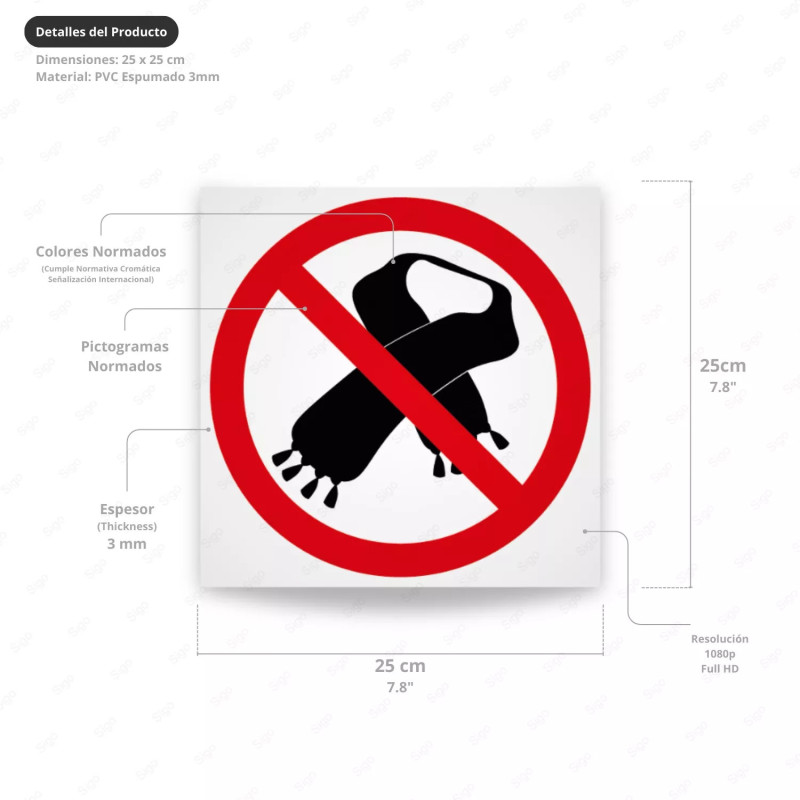 ‣ Prohibido llevar prendas sueltas - Rótulo | SIGO