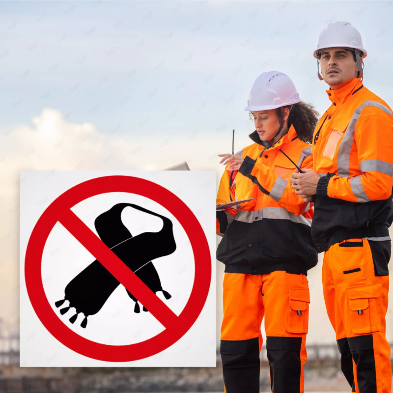 ‣ Prohibido llevar prendas sueltas - Rótulo | SIGO