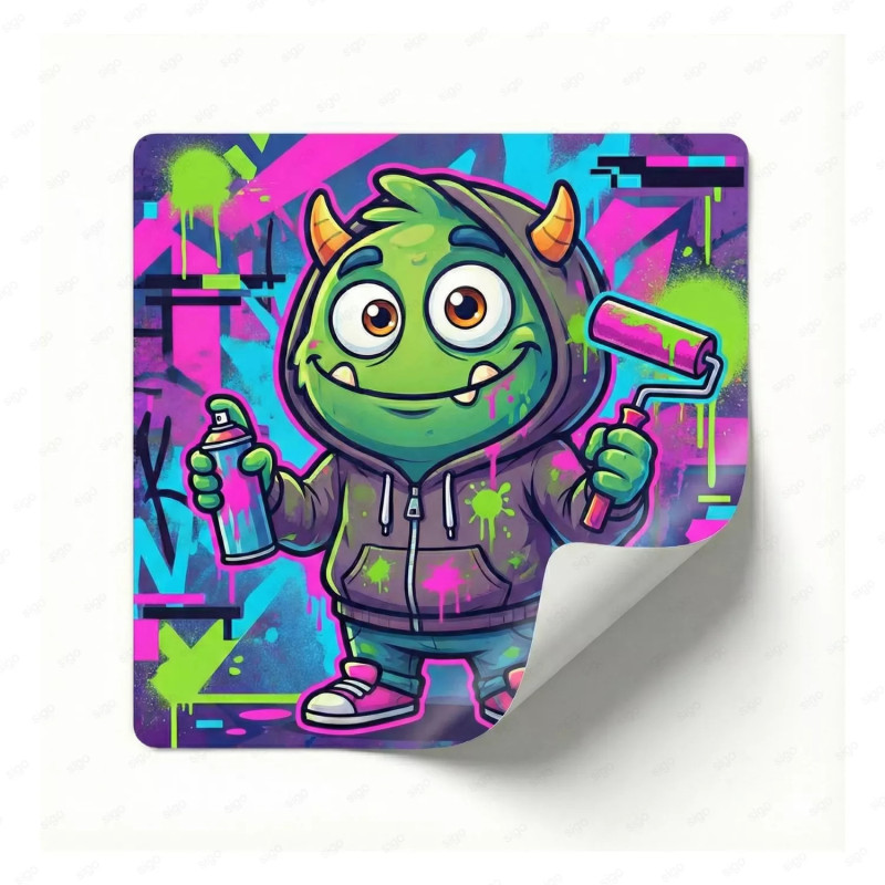 ‣ Rollo de Calcomanía Cuadrada Personalizada | SIGO