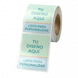 ‣ Rollo de Calcomanía Rectangular Brillante Personalizada | SIGO