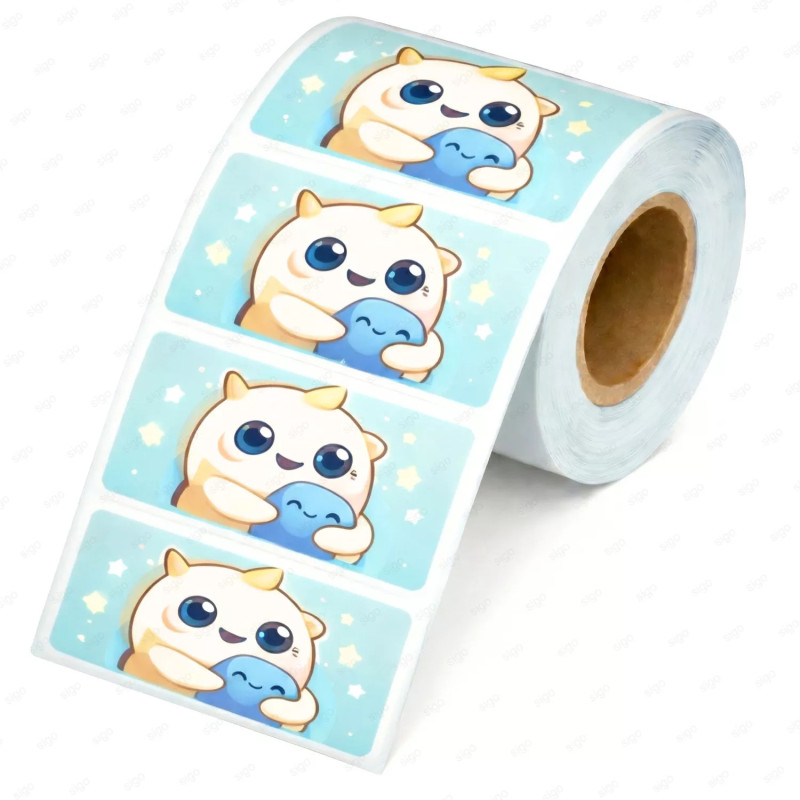 ‣ Rollo de Calcomanía Rectangular Brillante Personalizada | SIGO