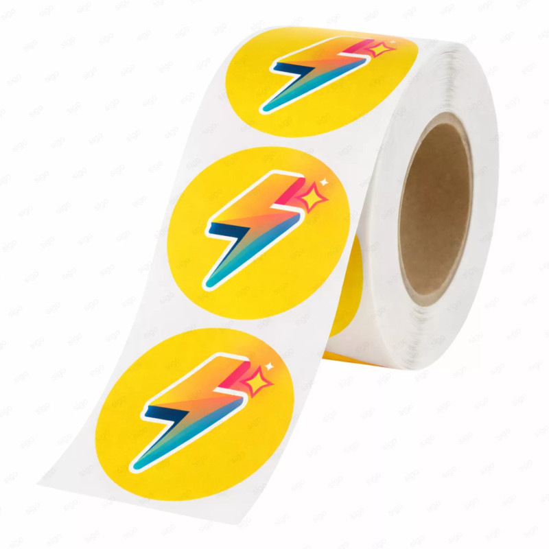 ‣ Rollo de Calcomanía Redonda Brillante Personalizada | SIGO