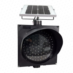 Señal de Precaución Luminosa Solar Tipo Semáforo Amarillo Ambar