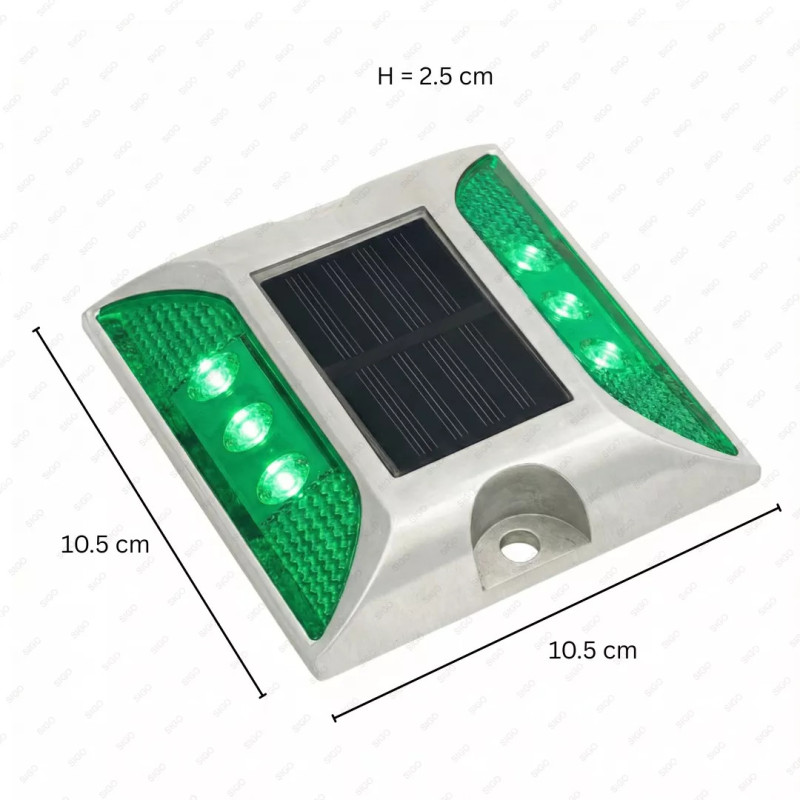 ‣ Vialeta Solar de Aluminio Luz Verde | SIGO