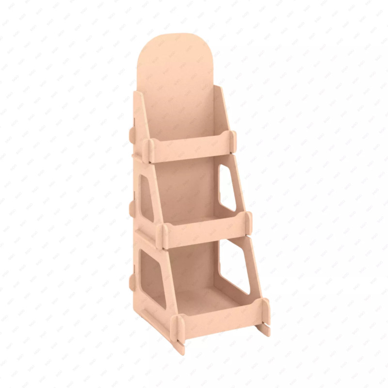 ‣ Exhibidor MDF 3 niveles para productos | SIGO