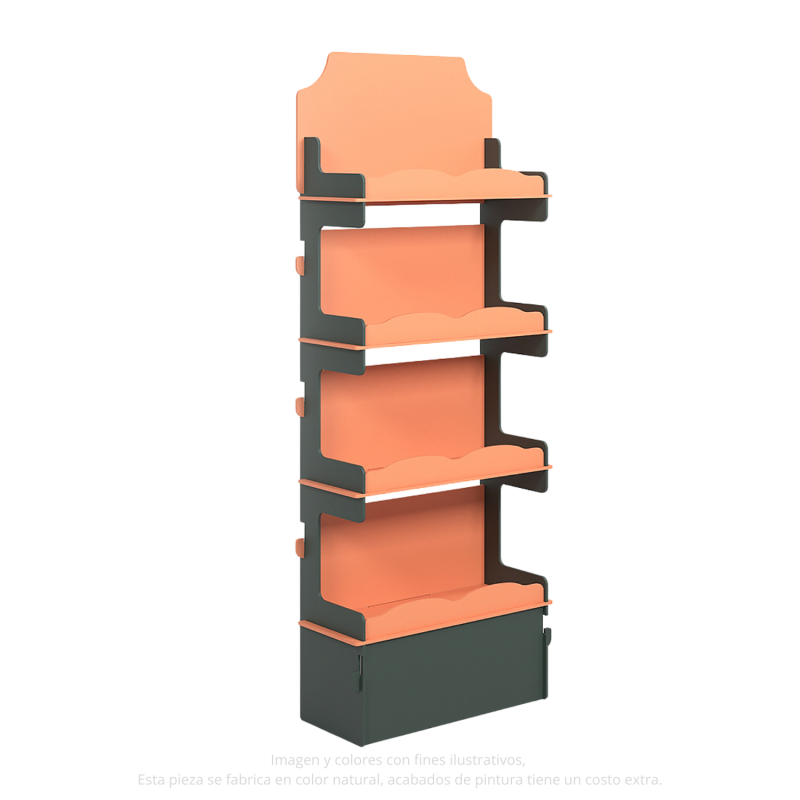 ‣ Exhibidor MDF Torre 4 Niveles para Punto de Venta | SIGO