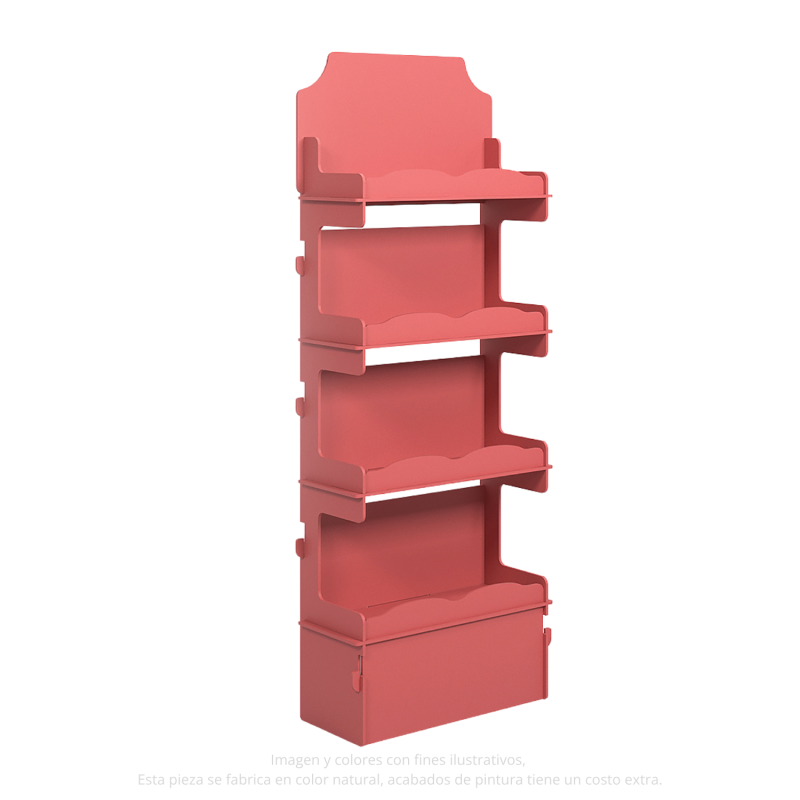 ‣ Exhibidor MDF Torre 4 Niveles para Punto de Venta | SIGO