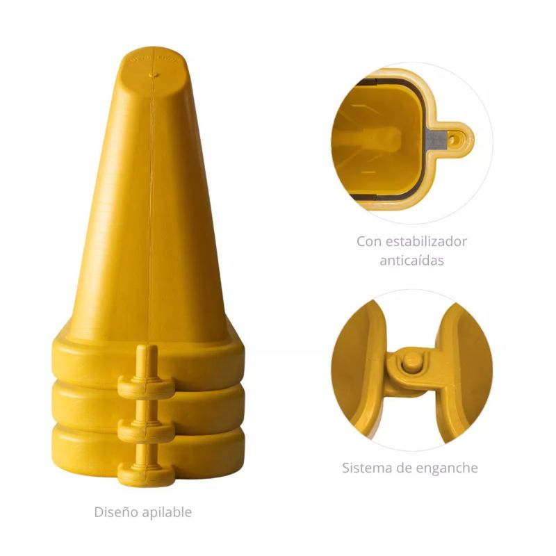 ‣ Barrera Vial Anidable 112 cm Amarillo | SIGO