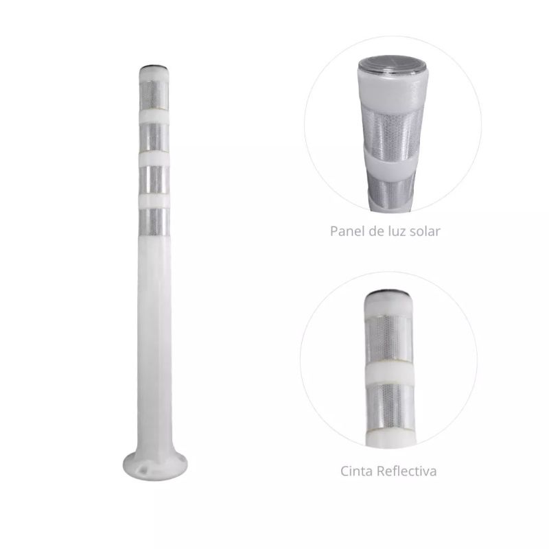 ‣ Poste Delimitador Vial 125 cm con Luz Solar | SIGO