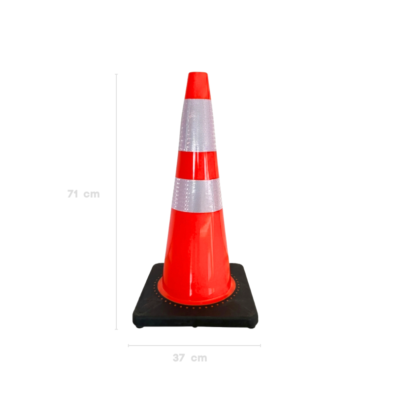 ‣ Cono de Tráfico Naranja 28” Base Negra | SIGO