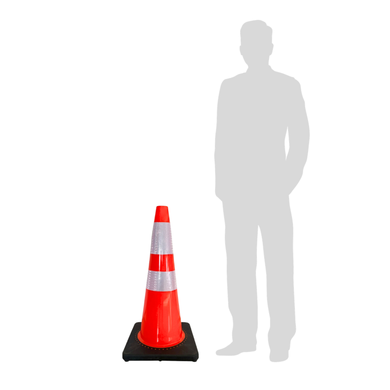 ‣ Cono de Tráfico Naranja 28” Base Negra | SIGO