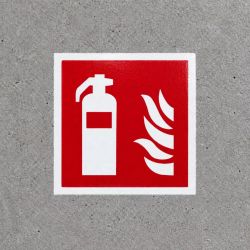 Servicio de Pintado Zona Seguridad Extintor perspectiva cenital