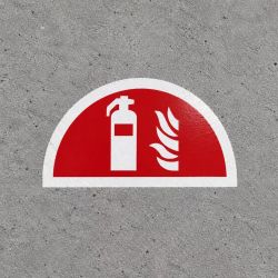 Servicio de Pintado Zona Seguridad Extintor Media Luna  perspectiva cenital
