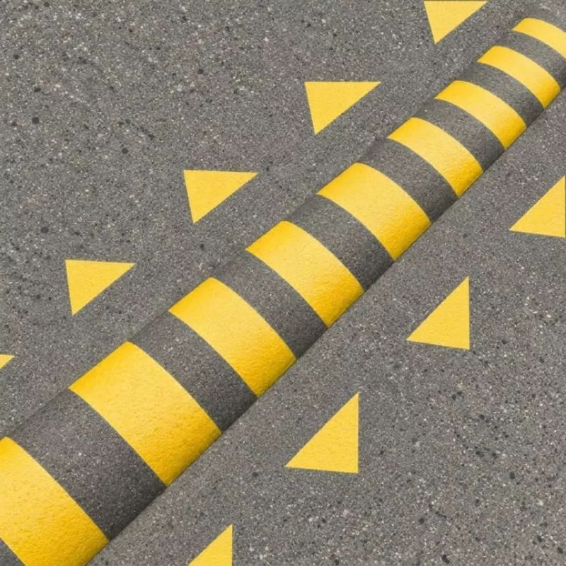 Servicio de Pintado Túmulo reductor de Velocidad Amarillo perspectiva cenital
