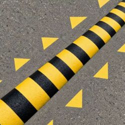Servicio de Pintado Túmulo reductor de Velocidad Amarillo Negro perspectiva cenital