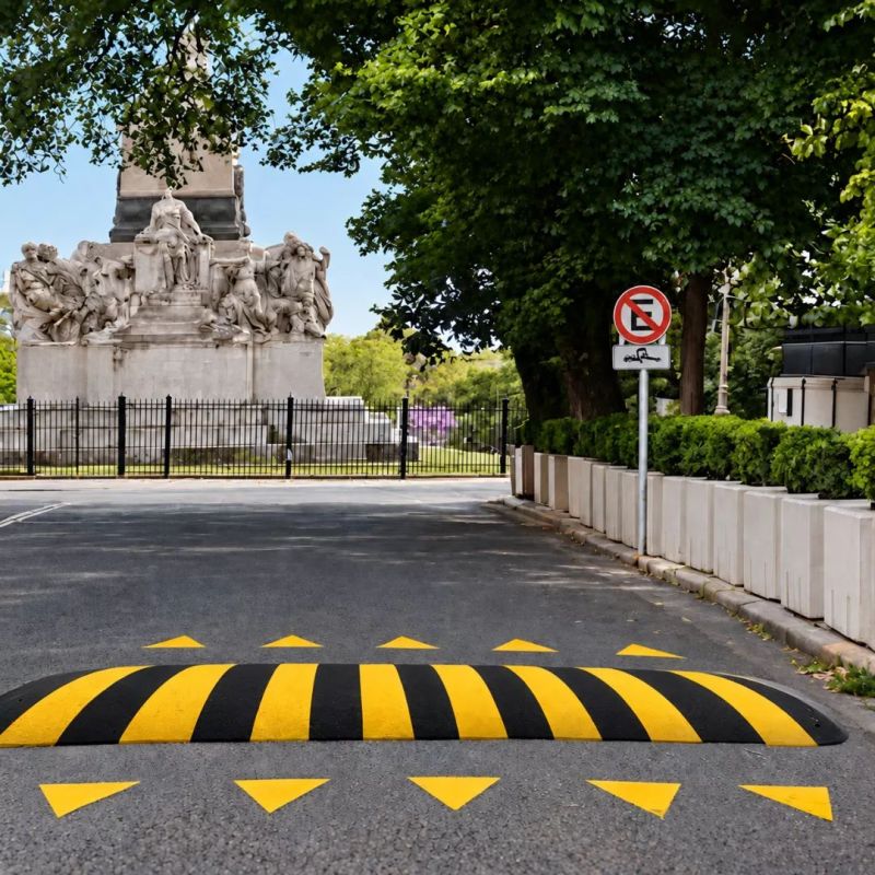Servicio de Pintado Túmulo reductor de Velocidad Amarillo Negro