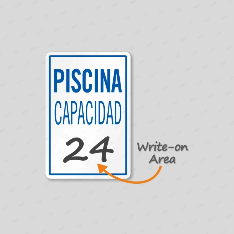 Rótulo Piscina - Piscina Capacidad|Cod. POOL - 3