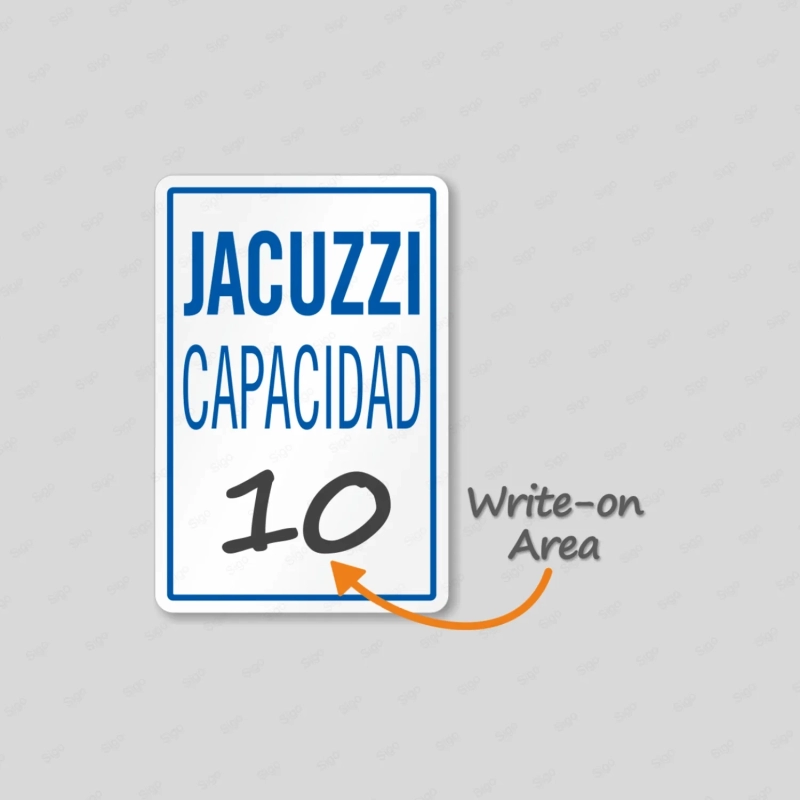 Rótulo Piscina - Jacuzzi Capacidad |Cod. POOL - 5