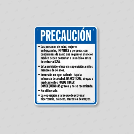 Rótulo Piscina - Precaución|Cod. POOL - 19