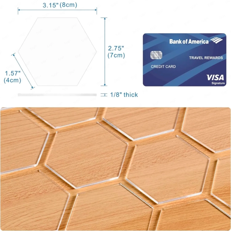 Hexágono de Acrílico Transparente