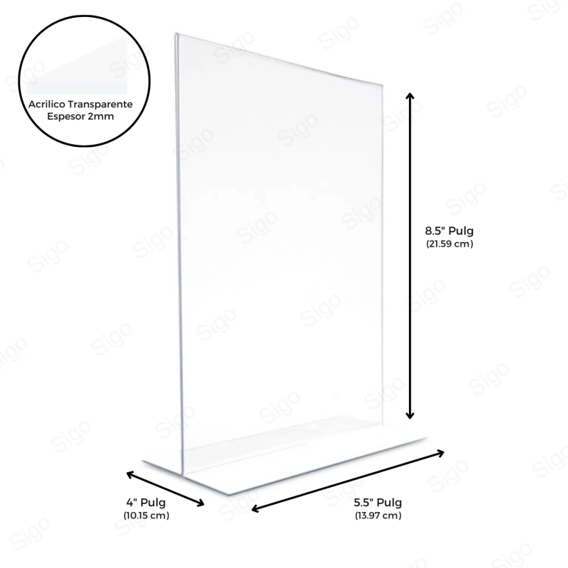 Portahojas tipo Standee Vertical | Media Carta